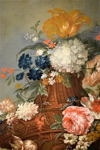 Antiquités - Nature morte de fleurs dans un jardin - Antonio Rapous (1733-1819)